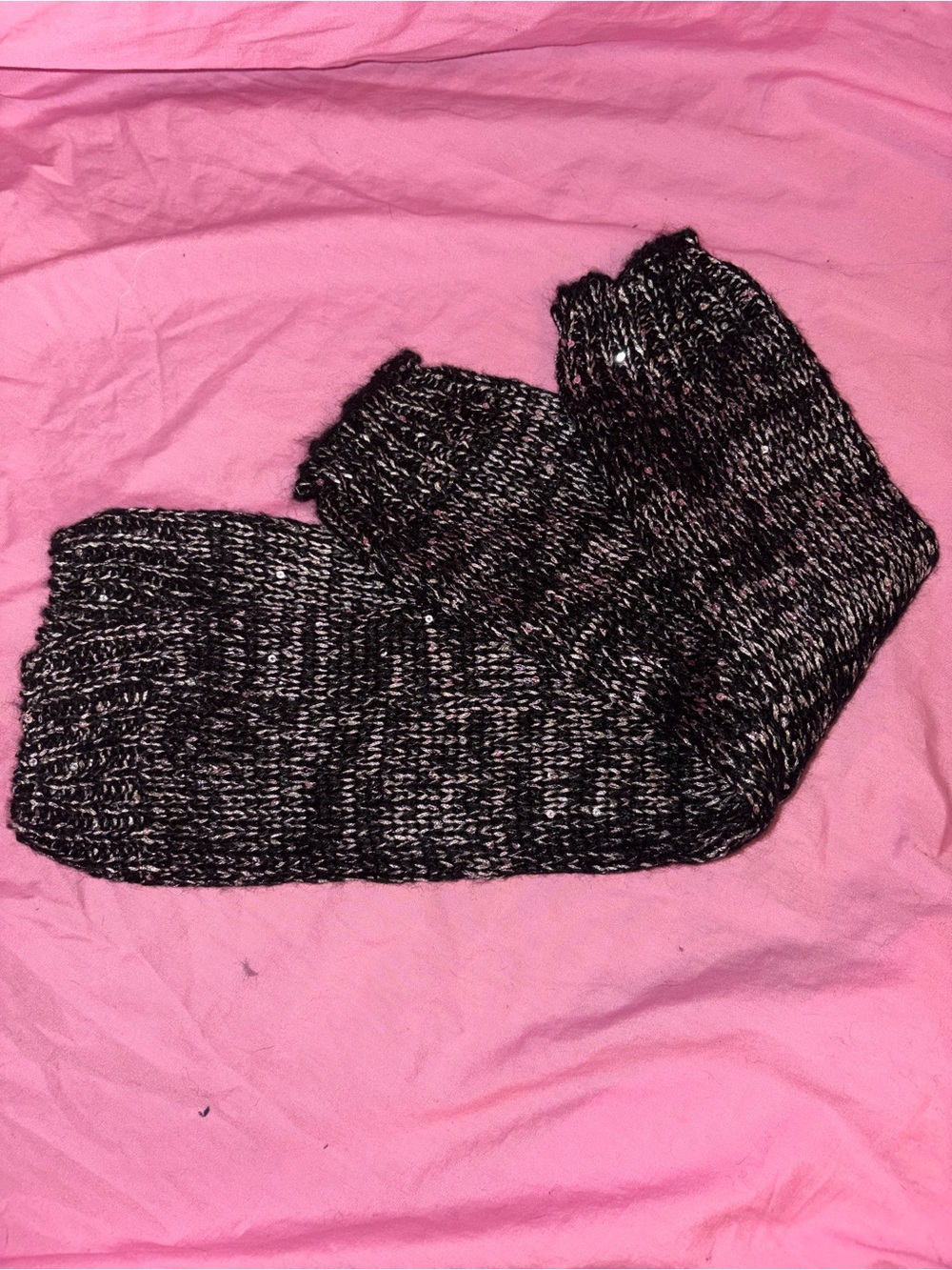 Icing black gray sequin bling leg warmers